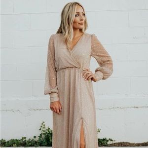 Baltic Born XL Abigail Champagne Sparkle Gown with Tags!